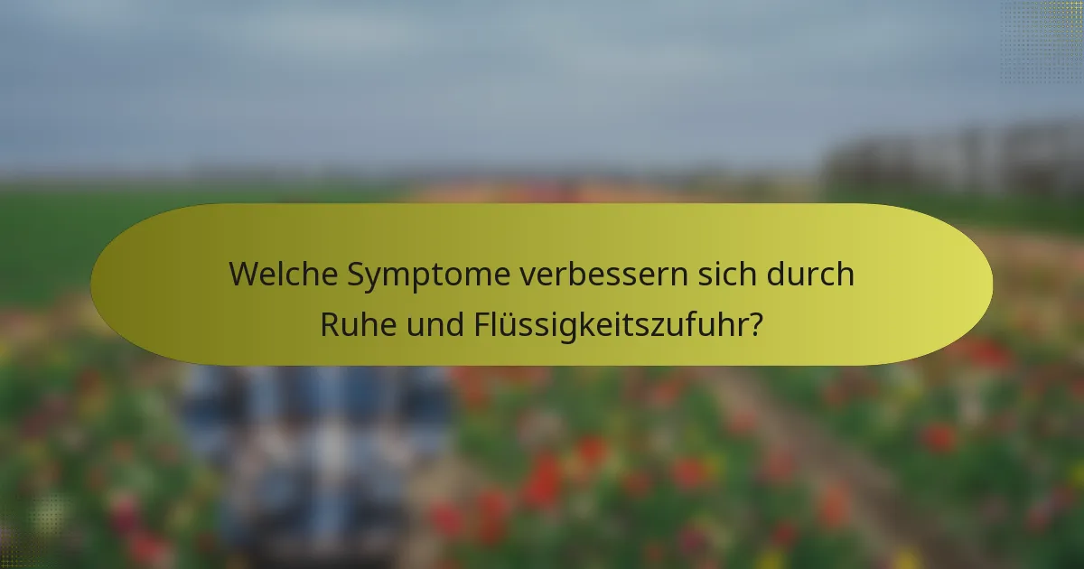 Welche Symptome verbessern sich durch Ruhe und Flüssigkeitszufuhr?